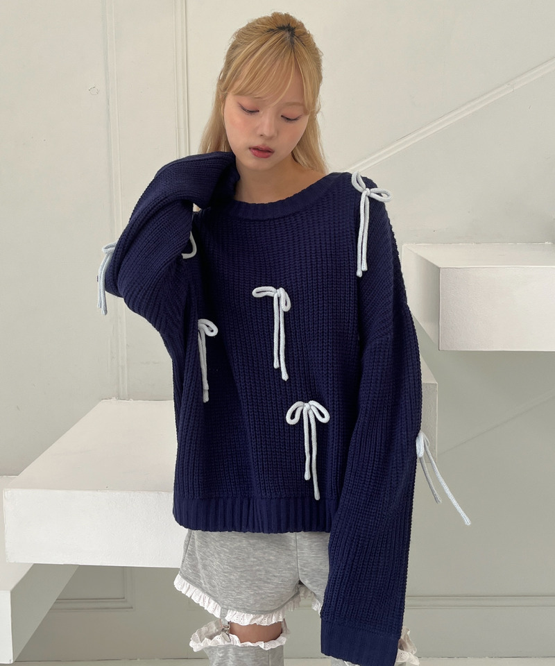 Lovely Ribbon Knit 詳細画像 ネイビー 23