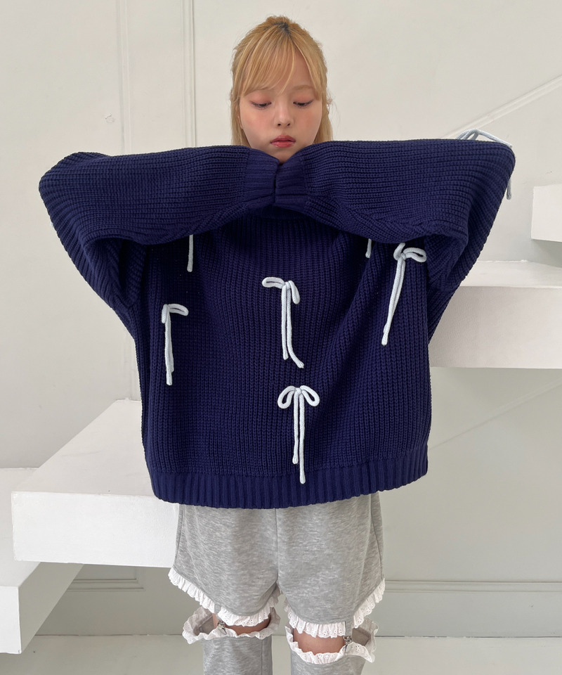 Lovely Ribbon Knit 詳細画像 ネイビー 24