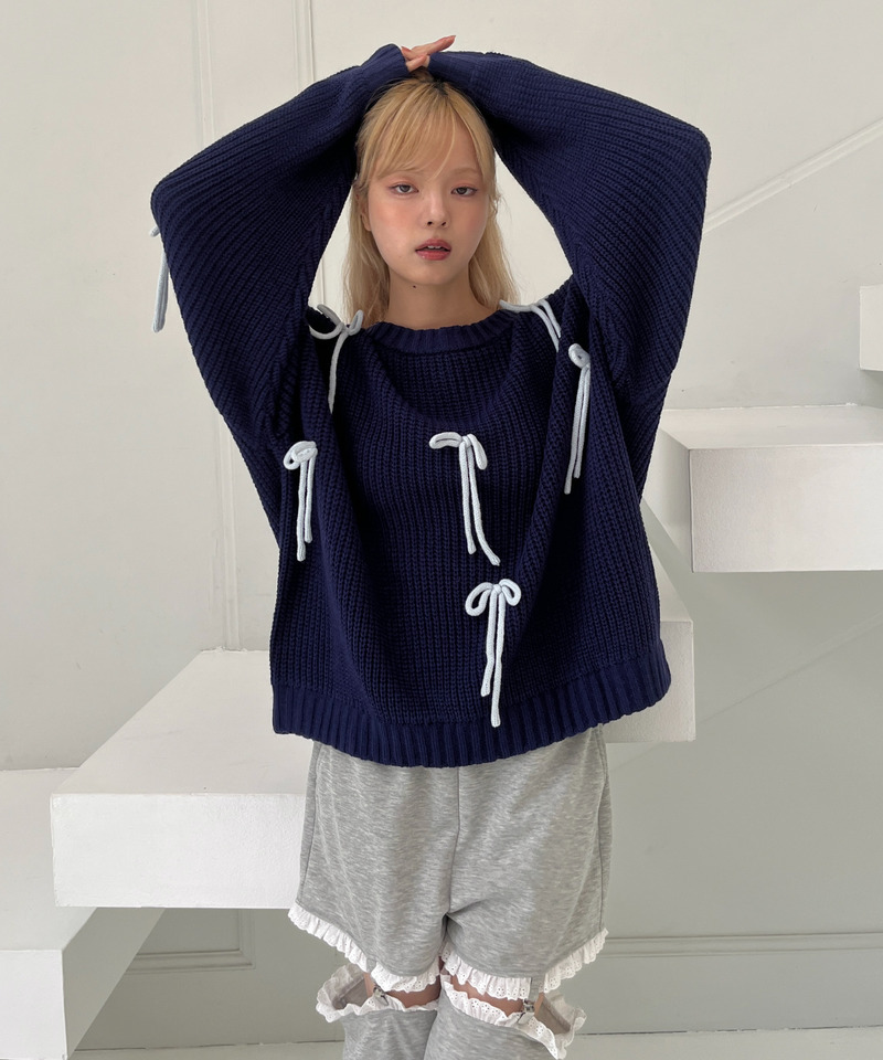 Lovely Ribbon Knit 詳細画像 ネイビー 25