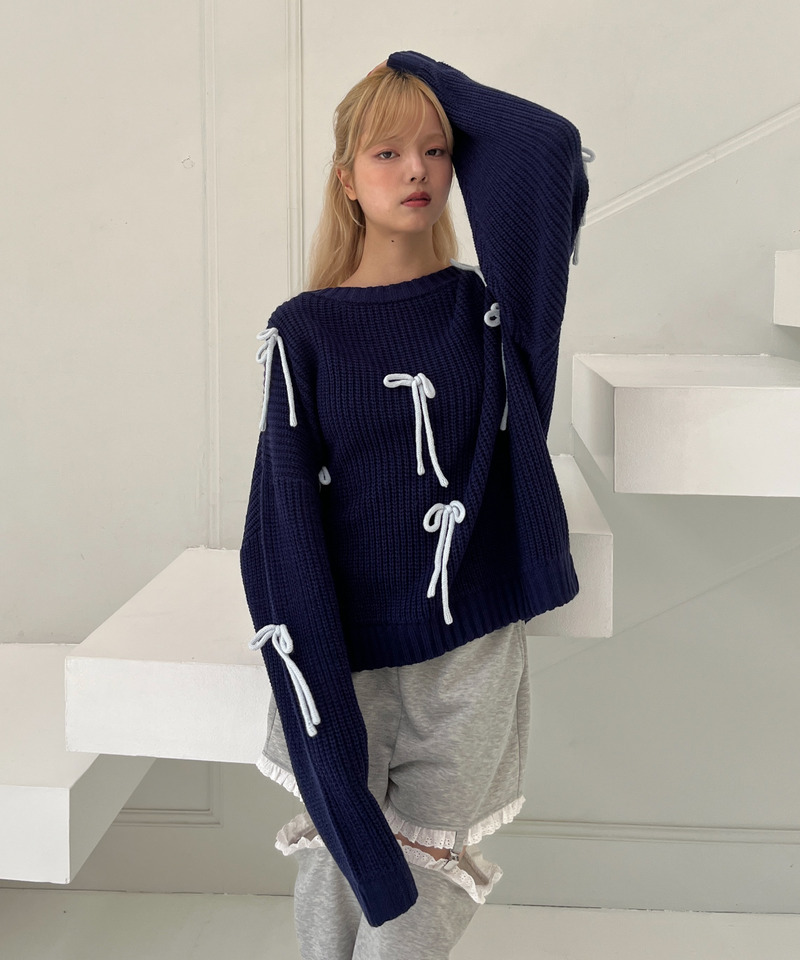 Lovely Ribbon Knit 詳細画像 ネイビー 26