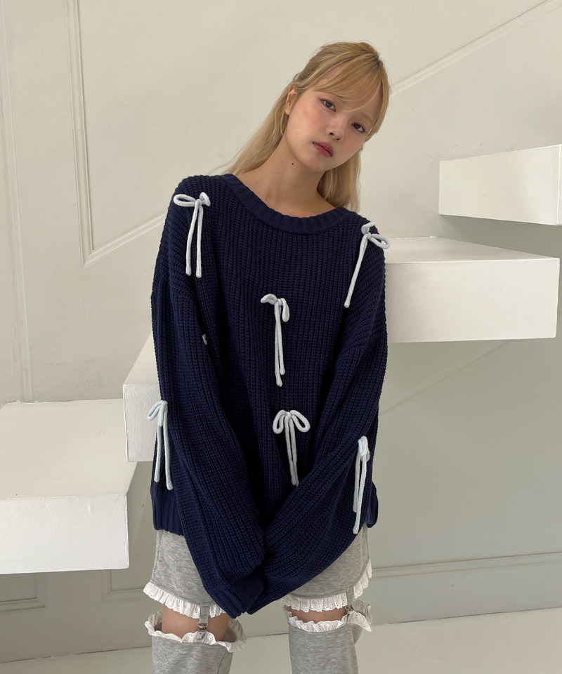 Lovely Ribbon Knit 詳細画像 ネイビー 3