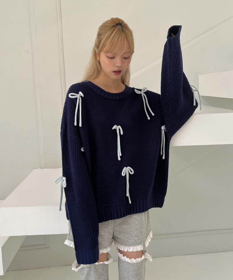 Lovely Ribbon Knit 詳細画像 ネイビー 4