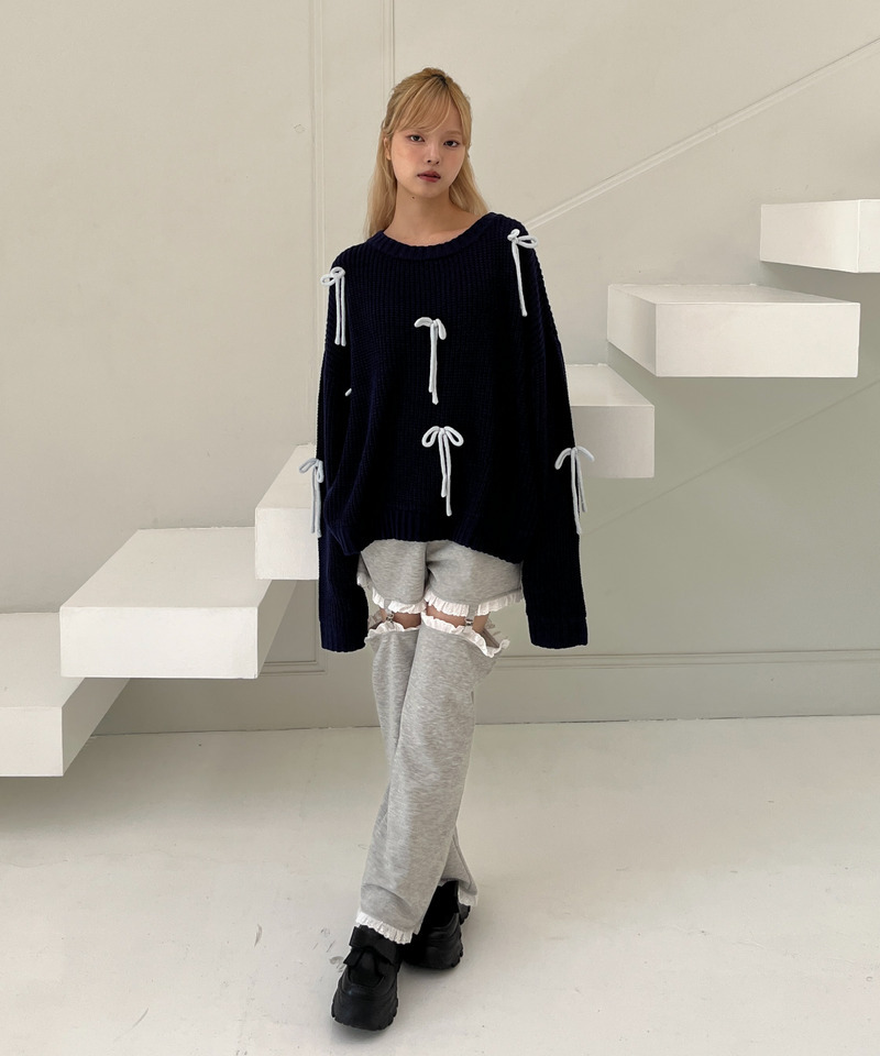 Lovely Ribbon Knit 詳細画像 ネイビー 7