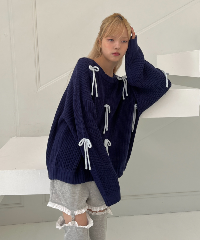 Lovely Ribbon Knit 詳細画像 ネイビー 9
