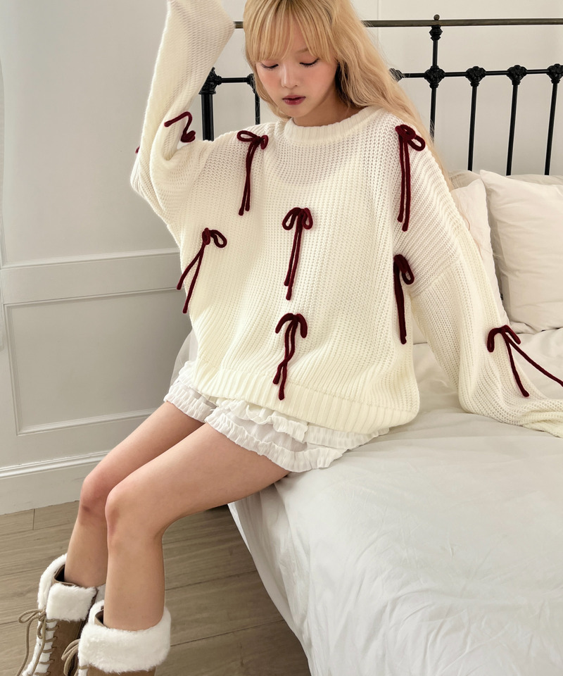 Lovely Ribbon Knit 詳細画像 オフホワイト 23