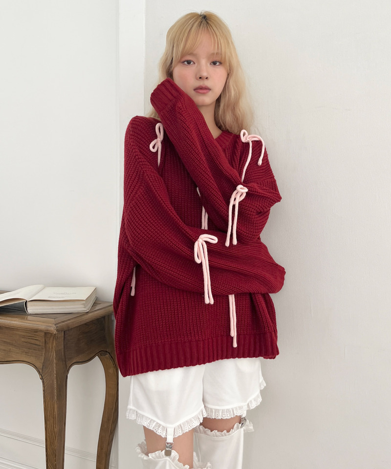 Lovely Ribbon Knit 詳細画像 レッド 10