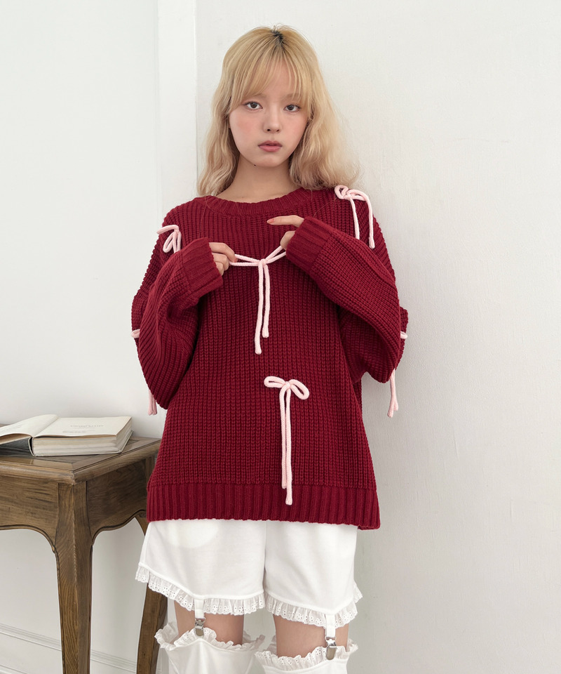 Lovely Ribbon Knit 詳細画像 レッド 14