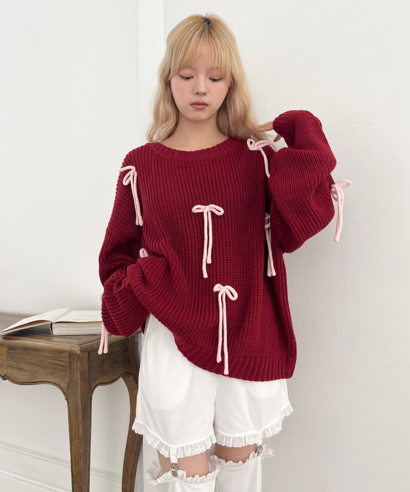 Lovely Ribbon Knit 詳細画像 レッド 15