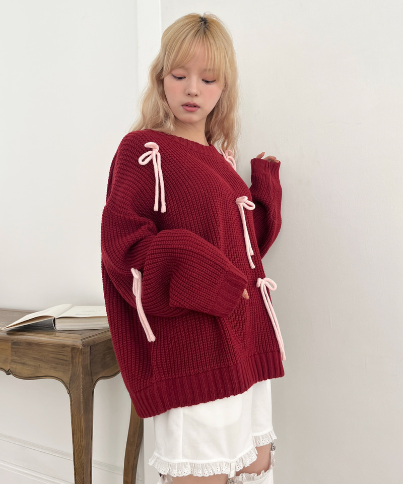 Lovely Ribbon Knit 詳細画像 レッド 17