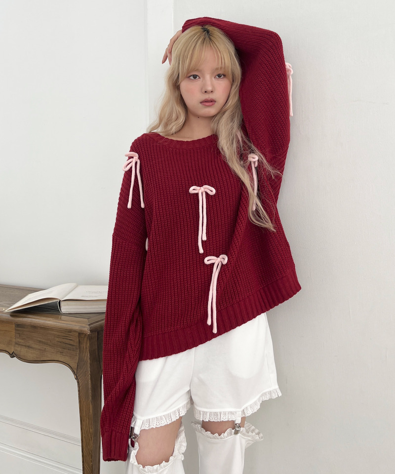 Lovely Ribbon Knit 詳細画像 レッド 19