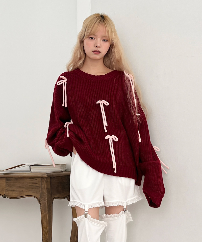 Lovely Ribbon Knit 詳細画像 レッド 4