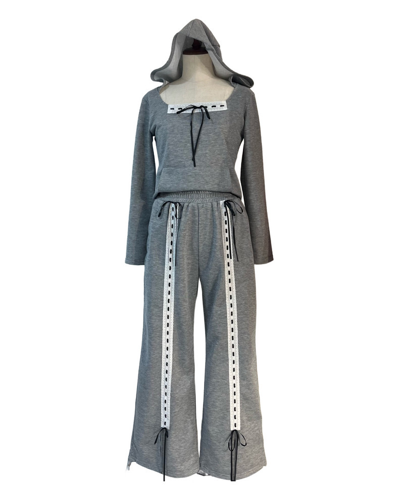 【＠onefive MOMO様 着用】Lace Ribbon Hoodie 詳細画像 グレー 8