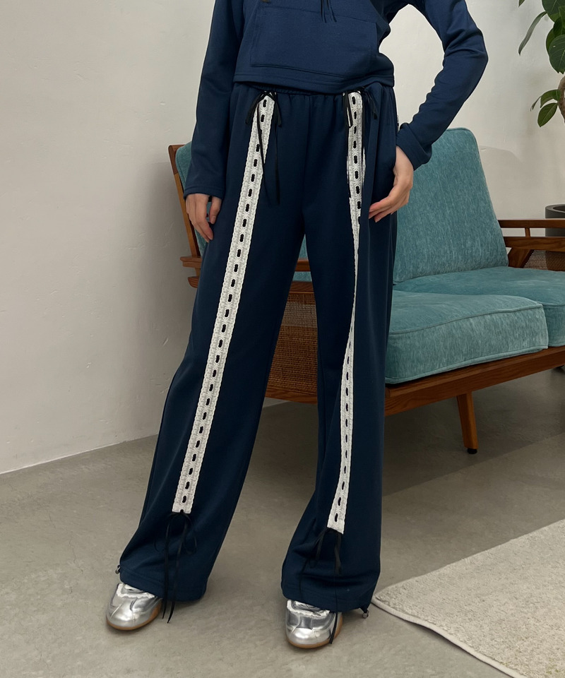 【＠onefive MOMO様 着用】Lace Ribbon Pants 詳細画像 ネイビー 1