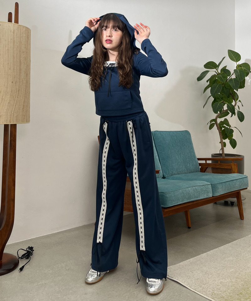 【＠onefive MOMO様 着用】Lace Ribbon Pants 詳細画像 ネイビー 15