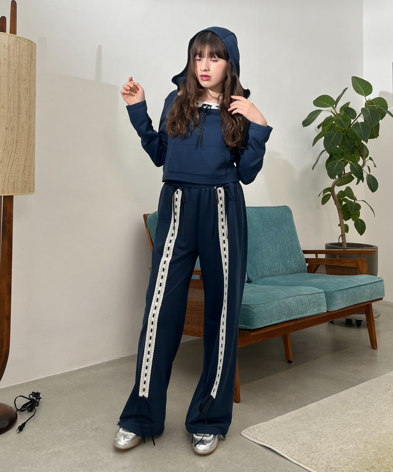 【＠onefive MOMO様 着用】Lace Ribbon Pants 詳細画像 ネイビー 17
