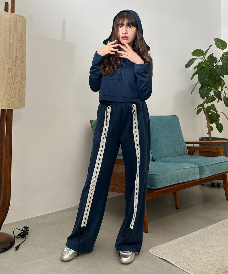 【＠onefive MOMO様 着用】Lace Ribbon Pants 詳細画像 ネイビー 18