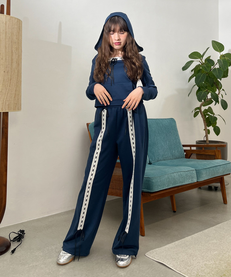 【＠onefive MOMO様 着用】Lace Ribbon Pants 詳細画像 ネイビー 19