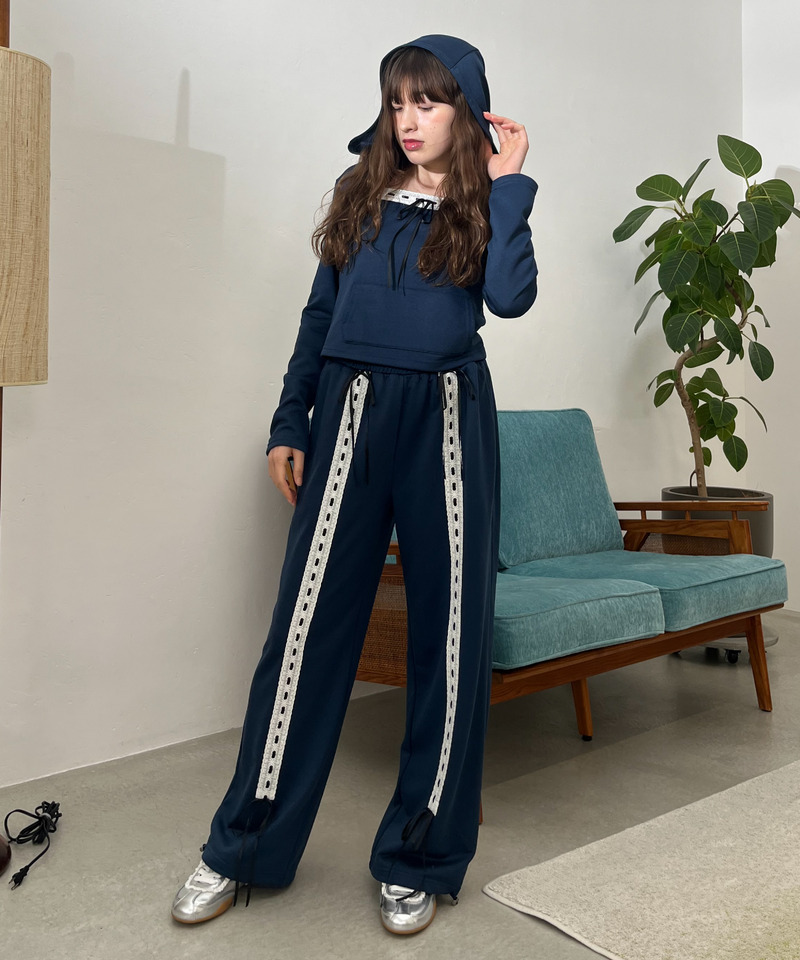 【＠onefive MOMO様 着用】Lace Ribbon Pants 詳細画像 ネイビー 21