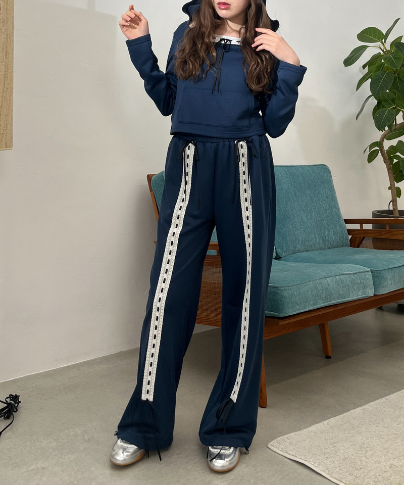 【＠onefive MOMO様 着用】Lace Ribbon Pants 詳細画像 ネイビー 3