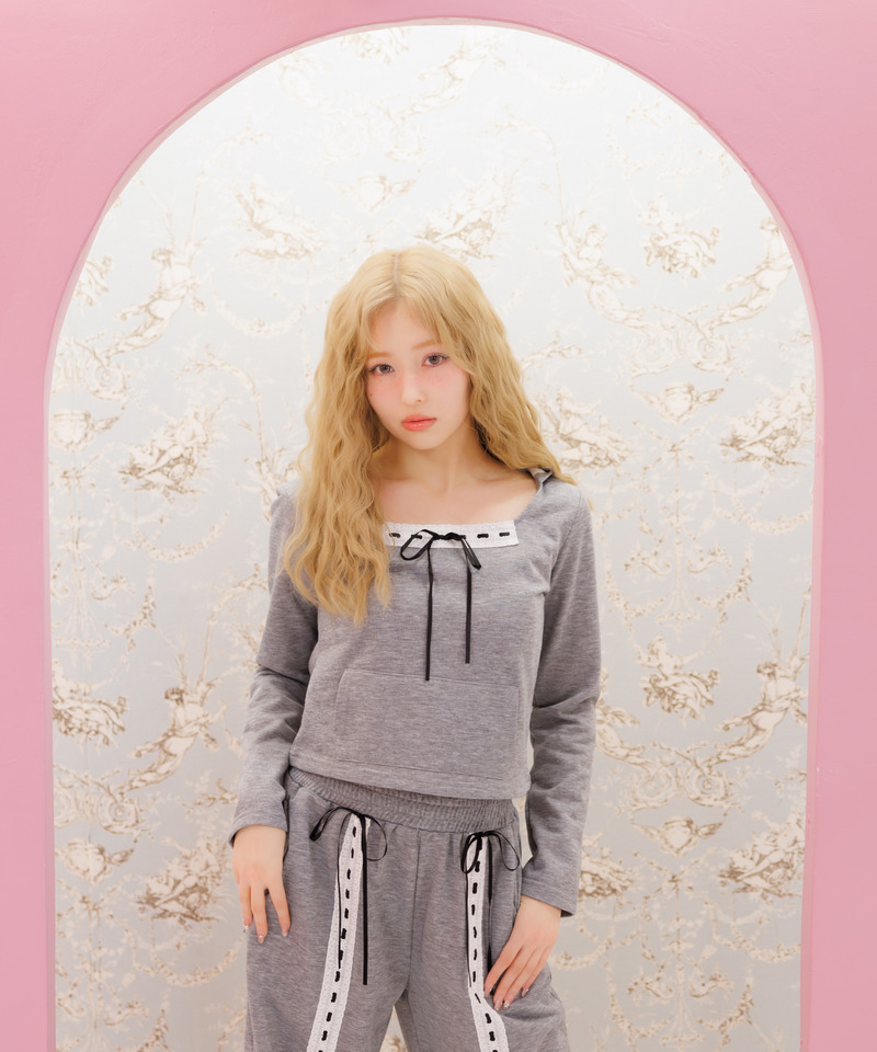 【＠onefive MOMO様 着用】Lace Ribbon Pants 詳細画像 グレー 5