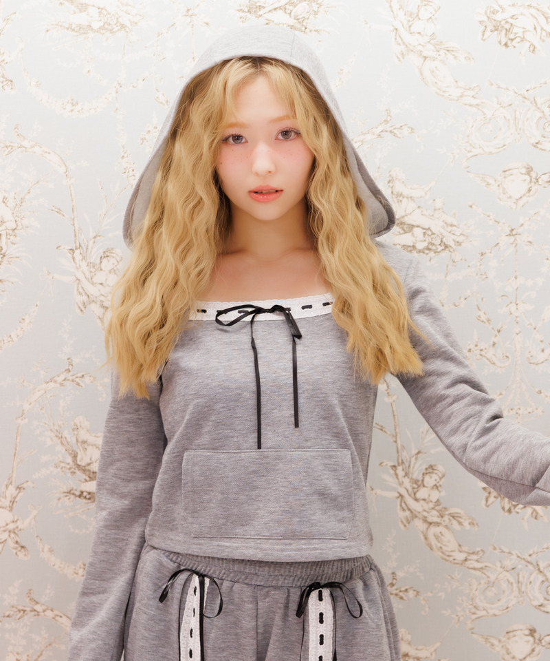 【＠onefive MOMO様 着用】Lace Ribbon Pants 詳細画像 グレー 7