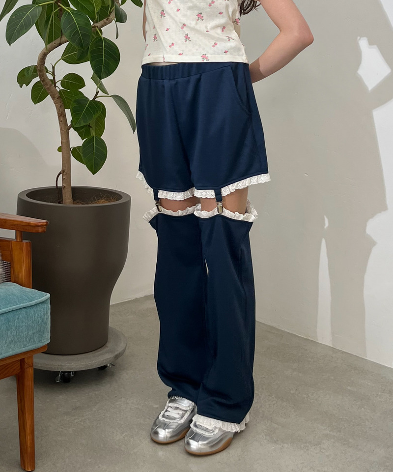 2Way Lace Pants 詳細画像 ネイビー 2