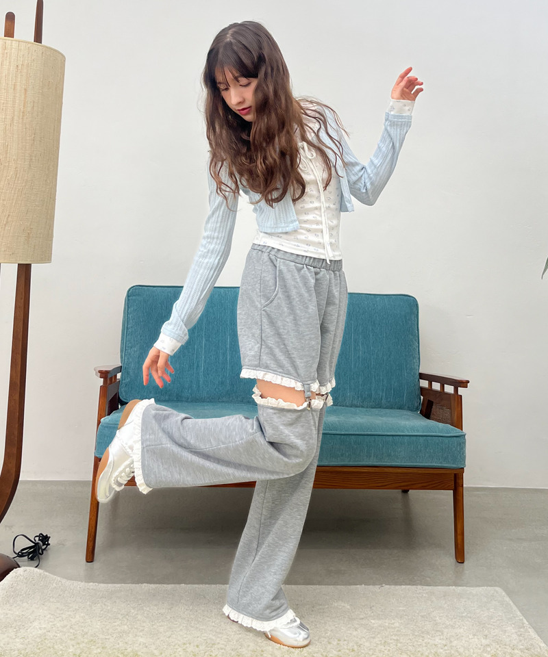 2Way Lace Pants 詳細画像 グレー 10