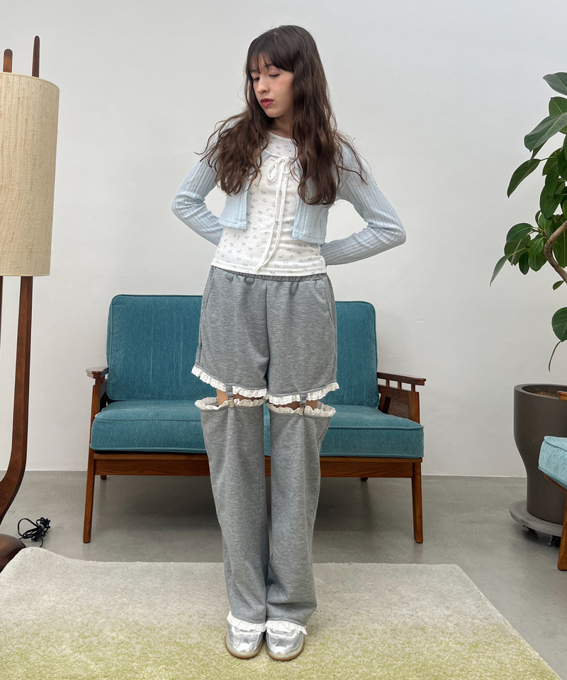 2Way Lace Pants 詳細画像 グレー 12