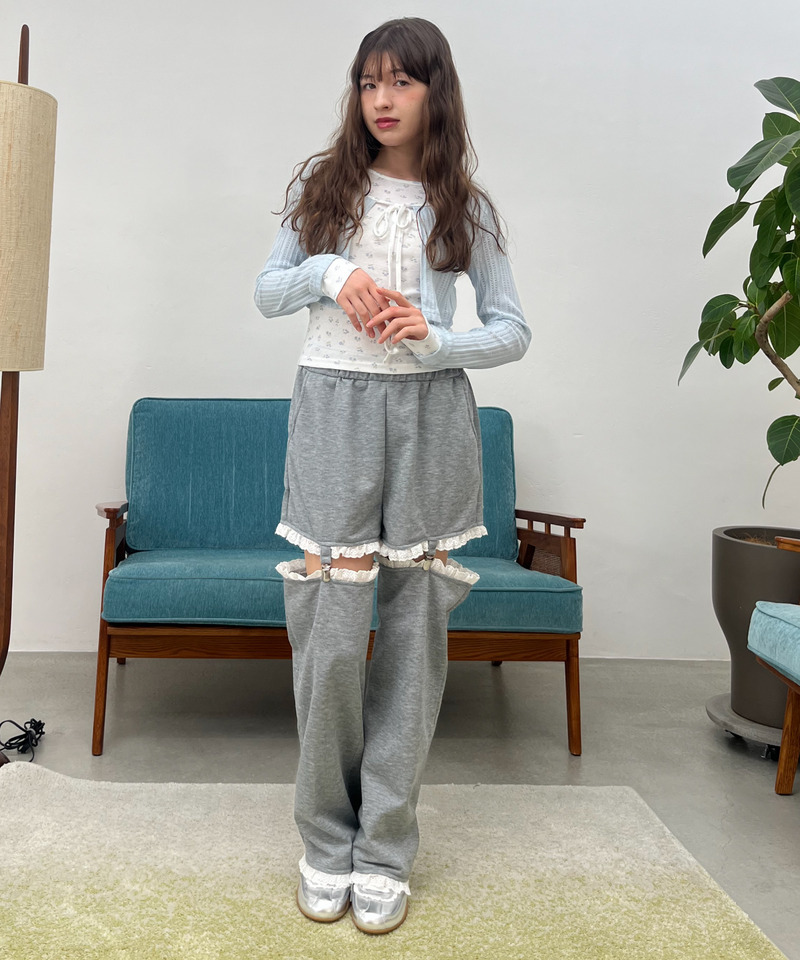 2Way Lace Pants 詳細画像 グレー 13