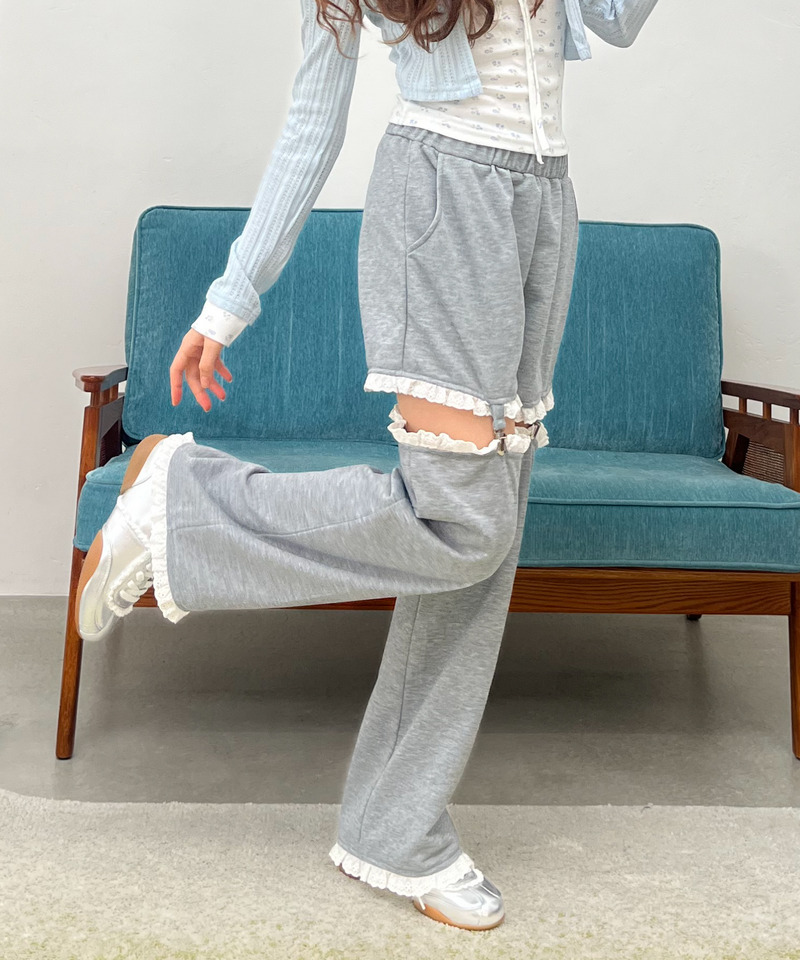 2Way Lace Pants 詳細画像 グレー 2