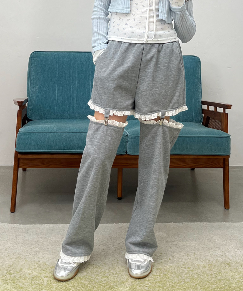 2Way Lace Pants 詳細画像 グレー 4