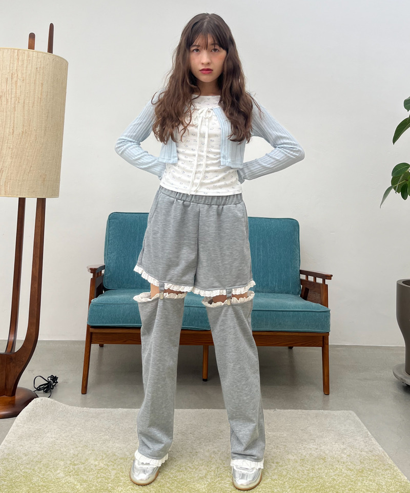 2Way Lace Pants 詳細画像 グレー 6