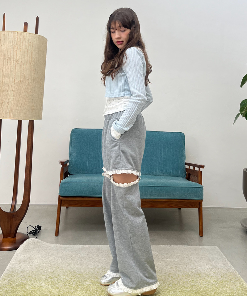2Way Lace Pants 詳細画像 グレー 7