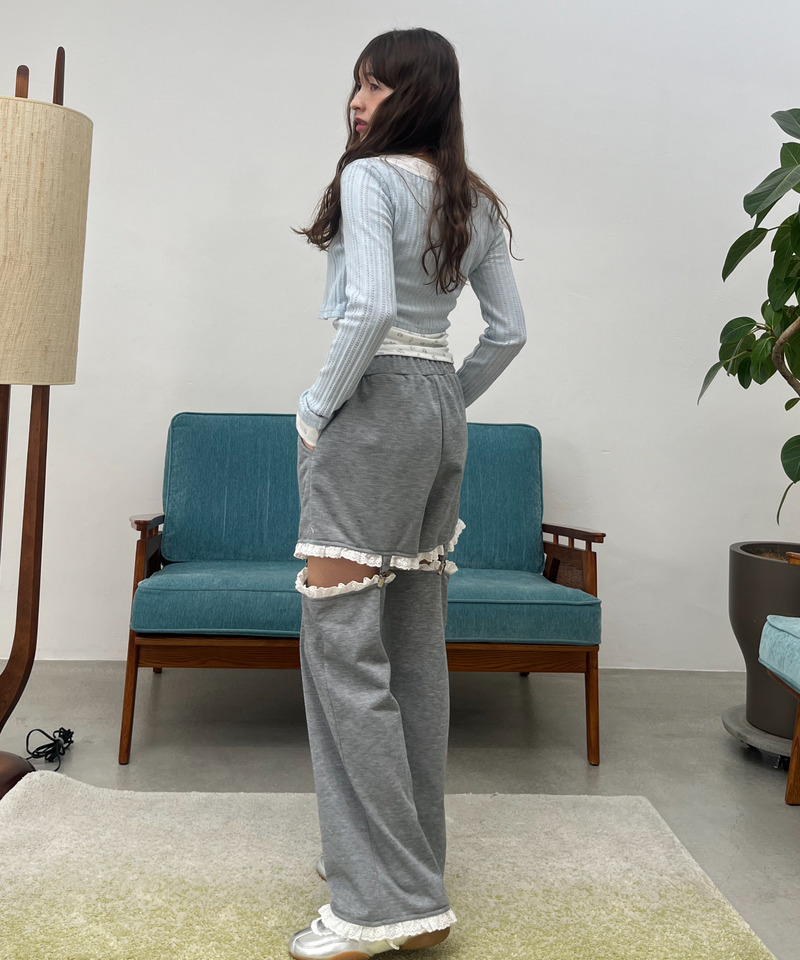 2Way Lace Pants 詳細画像 グレー 9