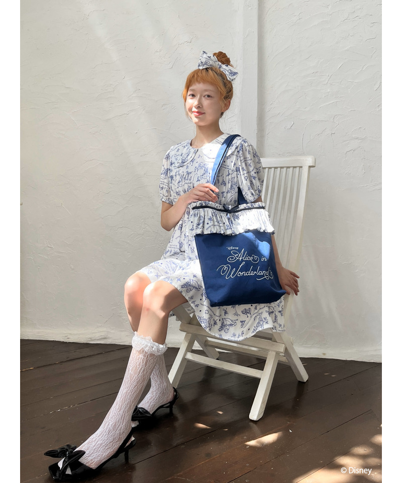 【Disney】ふしぎの国のアリス/トワル・ドゥ・ジュイSTYLEダブルカラーワンピース 詳細画像 ネイビー 16