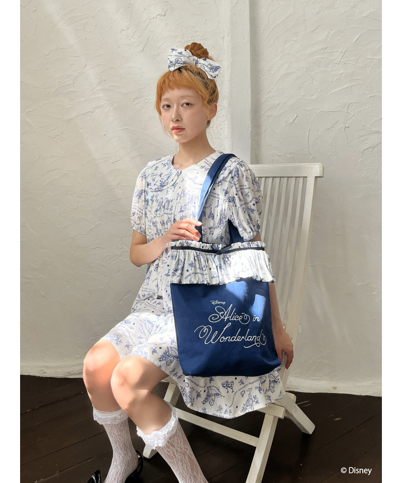 【Disney】ふしぎの国のアリス/トワル・ドゥ・ジュイSTYLEダブルカラーワンピース 詳細画像 ネイビー 17