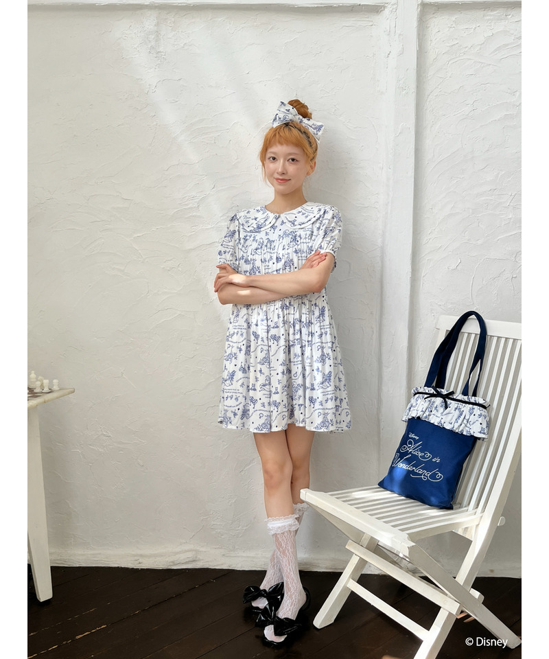 【Disney】ふしぎの国のアリス/トワル・ドゥ・ジュイSTYLEダブルカラーワンピース 詳細画像 ネイビー 18