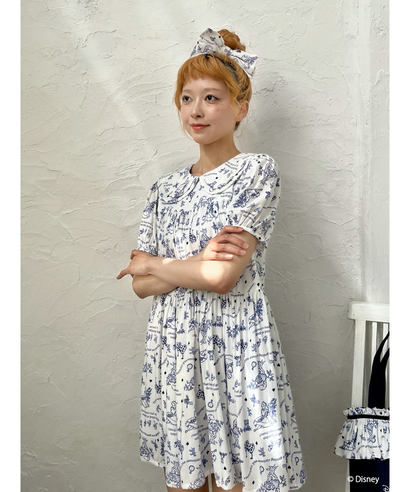 【Disney】ふしぎの国のアリス/トワル・ドゥ・ジュイSTYLEダブルカラーワンピース 詳細画像 ネイビー 6