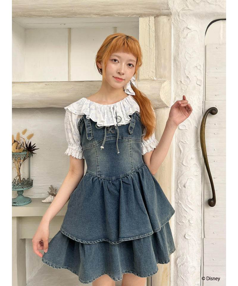【Disney】ふしぎの国のアリス/トワル・ドゥ・ジュイSTYLEフリルブラウス 詳細画像 ブルー 10