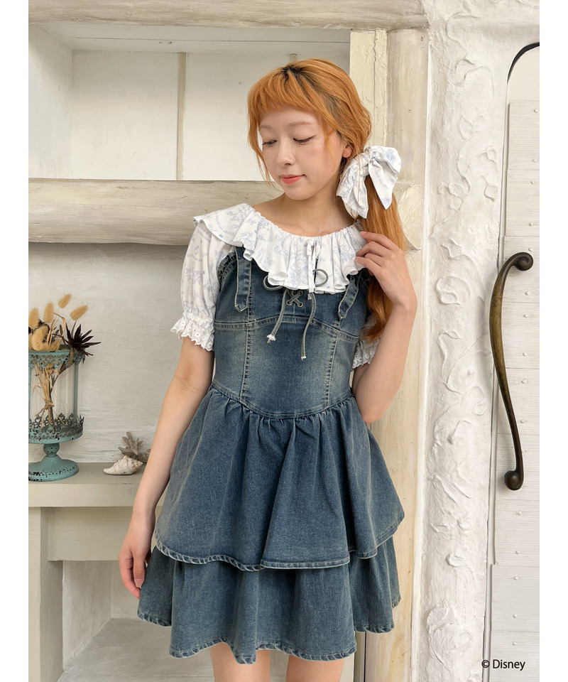 【Disney】ふしぎの国のアリス/トワル・ドゥ・ジュイSTYLEフリルブラウス 詳細画像 ブルー 9