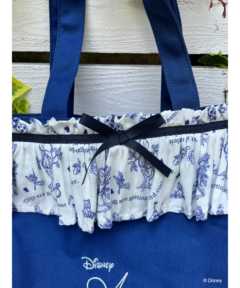 【Disney】ふしぎの国のアリス/トワル・ドゥ・ジュイSTYLEフリルトートバッグ 詳細画像 ネイビー 6