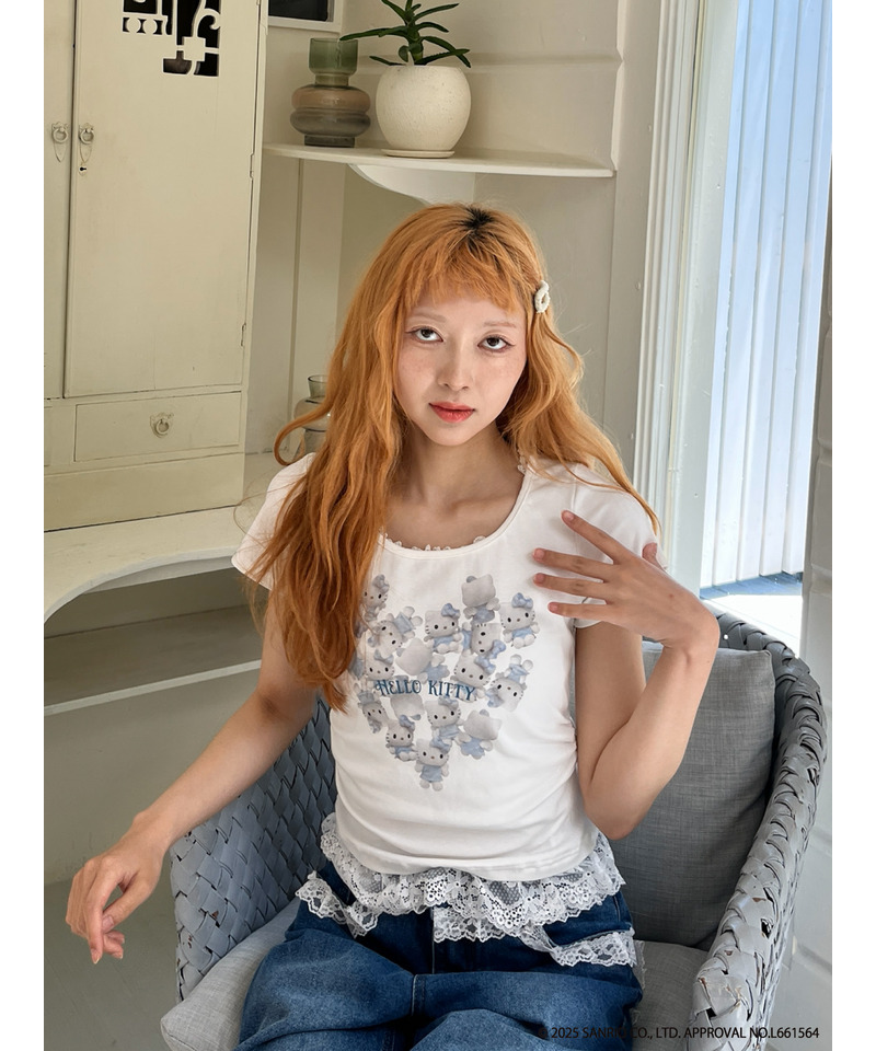 ANGEL【HELLO KITTY】HEART TEE  詳細画像 ブルー系 4