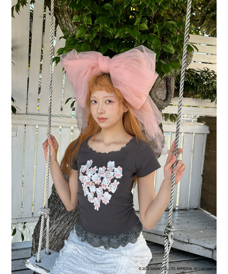 ANGEL【HELLO KITTY】HEART TEE  詳細画像 ブラック系 2