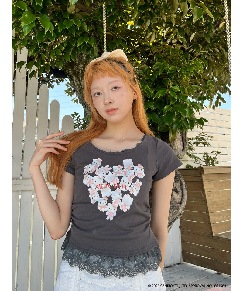 ANGEL【HELLO KITTY】HEART TEE  詳細画像 ブラック系 7