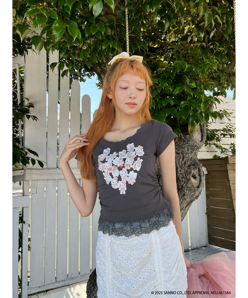 ANGEL【HELLO KITTY】HEART TEE  詳細画像 ブラック系 9