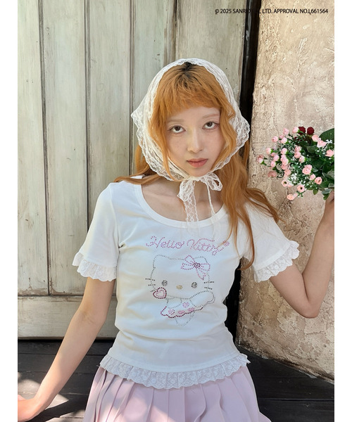 ANGEL【HELLO KITTY】 RHINESTONE TEE  詳細画像