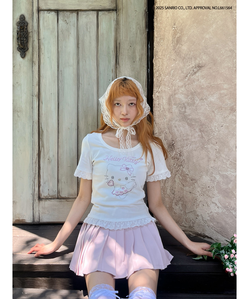ANGEL【HELLO KITTY】 RHINESTONE TEE  詳細画像 オフホワイト 10