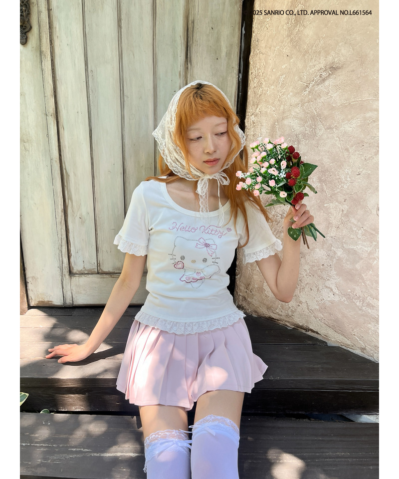ANGEL【HELLO KITTY】 RHINESTONE TEE  詳細画像 オフホワイト 11