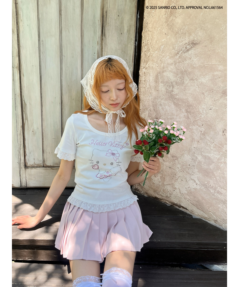 ANGEL【HELLO KITTY】 RHINESTONE TEE  詳細画像 オフホワイト 12