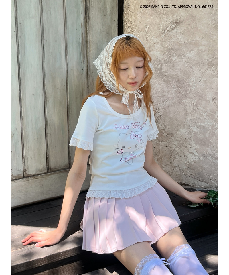 ANGEL【HELLO KITTY】 RHINESTONE TEE  詳細画像 オフホワイト 13
